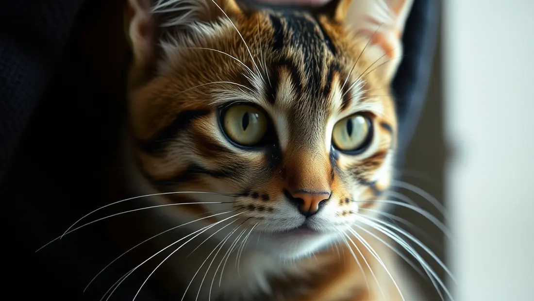 Un gato fixe son regard sur alguien.