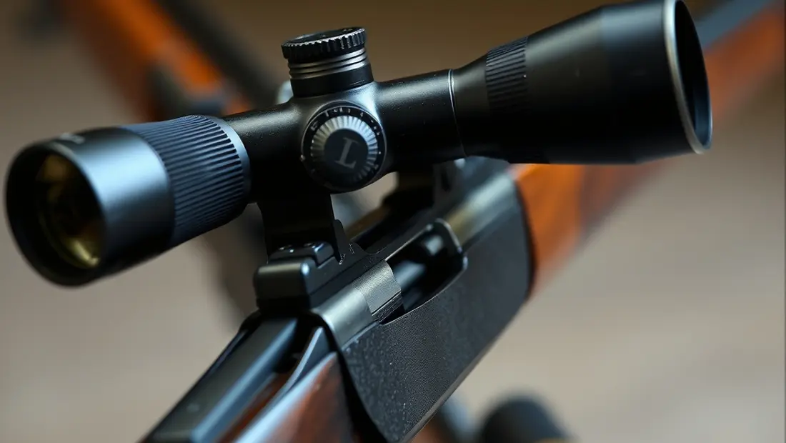 Un rifle con crosse y mira de visión.