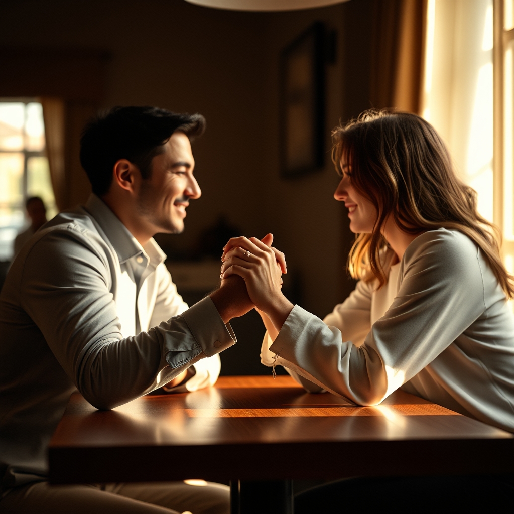 Pareja tomándose de las manos, símbolo de confianza y honestidad